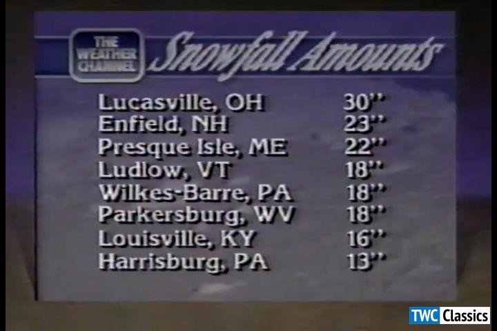 Snowfall amounts / January 16-18th