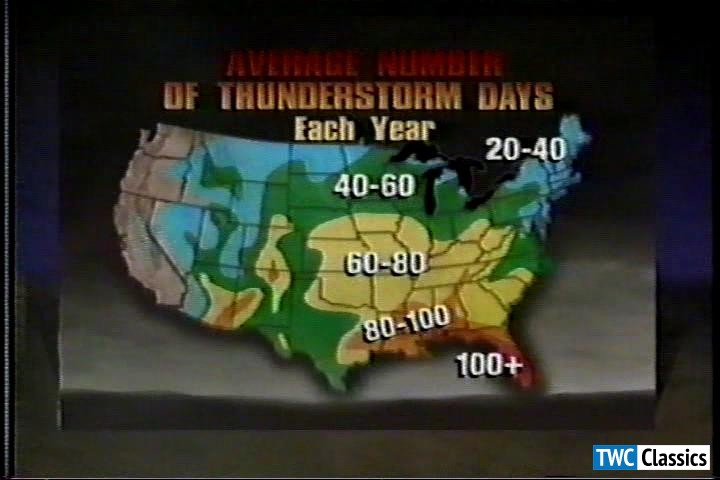 Average number of thunderstorm days